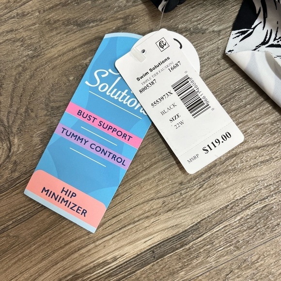 NWT Swim Solutions Triple Tier Fauxkini One Piece - Picture 9 of 12